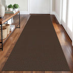 Braided Runner Rug 2.6x8 Ft Washable Runners for Hallways Non Slip Rubber Backed Kitchen Runners Cotton Entryway Runner Indoor, Woven Floor Carpet for Hall Kitchen Bedroom, Brown