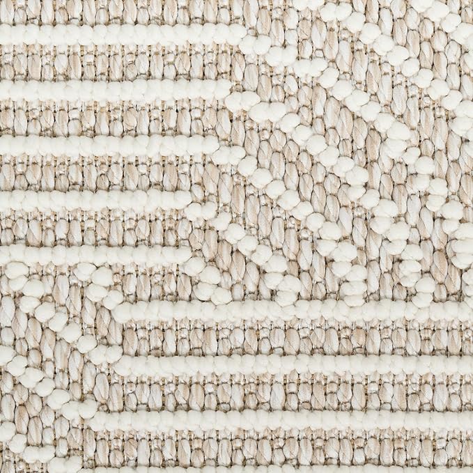 Nourison Home Textured Home Beige Ivory 2'2" x 3'9" Area Rug - Easy Clean, Non Shedding, Bed Room, Living Room, Dining Room, Kitchen (2' x 4')