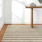 Dash & Albert Silas Stripe Grey Hand Micro Hooked Wool Rug, Runner-2.5 X 8 Feet, Grey Stripe Pattern - Premium Luxury Hotel Quality Soft Breathable Hypoallergenic Machine Washable Easy Care All