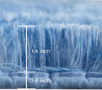 Andency Soft Area Rugs for Living Room Bedroom, 5x8 Fluffy Shaggy Bedside Rug, Non-Slip Large Shag Fuzzy Plush Carpets for Bedroom Kids Dorm Nursery Home Decor Aesthetic, Tie-Dyed Blue