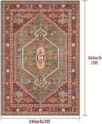 Ciicool Small Area Rug, 2x3ft Boho Rug, Ultra Soft Entry Rugs for Entryway, Non-Slip Washable Rugs Oriental Low-Pile Indoor Mat Floor Carpet for Entrance Bedroom Kitchen Bathroom Foyer Decor