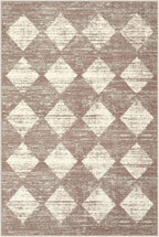 Lahome Moroccan Treills Area Rug - 2x3 Small Beige Bathroom Rug Door Rugs for Entryway Indoor, Checkered Washable Non Slip Throw Carpet for Bathroom Powder Room Kitchen Bedroom Front Door