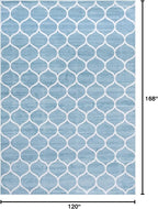 Rugs.com Lattice Frieze Collection Rug – 10' x 14' Light Blue Medium Rug Perfect for Living Rooms, Large Dining Rooms, Open Floorplans