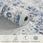 Lahome Blue Area Rug for Living Room 6x9 Machine Washable Area Rugs Living Room Rug,Vintage Distressed Soft Rubber Backing Stain Resistant Indoor Carpet for Office