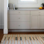 Dash and Albert Ravel Wool Area Rug - 5' x 8' Blue Stripe Handwoven Accent Rug - Durable, Eco-Friendly, High Traffic Area Hallway, Living Room, Stairs