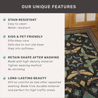 Green and Black 3x12 Long Runner Rugs for Hallway - Boho Door Rugs for Entryway Indoor Washable, 12ft Nature Insect Stain Resistant Kitchen Carpet, Low Pile & Soft Indoor Décor