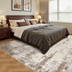 5x8 Area Rug Living Room Rugs - Washable Neutral Modern Abstract Soft Thin Rug Indoor Floor No Slip Rug Carpet for Bedroom Under Dining Table Home Office Decor - Brown/Grey/Beige