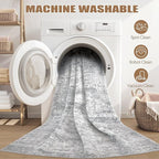 Area Rug Living Room Rugs - 5x8 Large Soft Indoor Neutral Modern Abstract Low Pile Washable Rug Carpet for Bedroom Dining Room Farmhouse Home Office - Vintage Grey