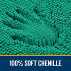 OLANLY Bathroom Rugs 30x20, Extra Soft Absorbent Chenille Bath Rugs, Rubber Backing Quick Dry, Machine Washable Bath Mats for Bathroom Floor, Tub and Shower, Home Decor Accessories, Emerald