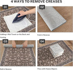 Vintage Entryway Rug 2x3 Washable, Mocha Brown Kitchen Rug, Super Soft Thin Faux Wool Small Area Rug, Non-Slip Accent Mat for Foyer, Bedroom, Office