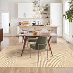 Area Rugs 9x12 Living Room - Large Washable Orange Boho Rugs for Bedroom Soft Abstract Rug Ultra-Thin Modern Rainbow Carpet Rug for Dining Room Nursery Room Home Decor