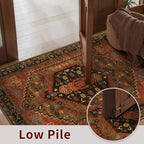 Ciicool 4x6ft Area Rug, Washable Non-Slip Throw Rug Vintage Kitchen Carpet for Entrance Bedroom Bedside Living Room Kitchen Laundry Bathroom Decor