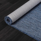 Beverly Rug Indoor Outdoor Rug 6x9, Washable Outside Carpet for Patio, Deck, Porch, Solid Modern Area Rug, Water Resistant, Azure Blue