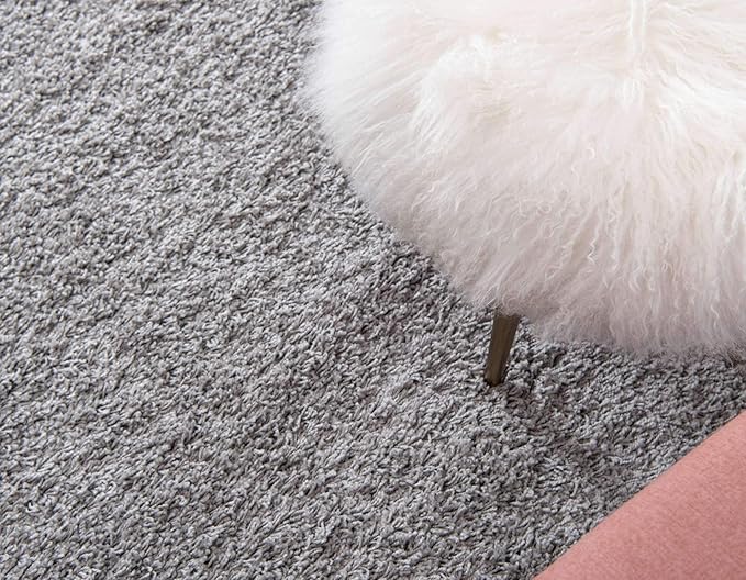 Unique Loom Solid Shag Collection Area Rug (10' x 13' Rectangle, Cloud Gray)