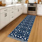 KILOCOCO Hallway Runner Rug 2'x7' Runners for Hallways Soft Washable Runner Rugs Non Slip Printed Low-Pile Runners for Bedroom Kitchen Living Room Laundry Room Boho Rugs, Blue