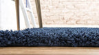 Unique Loom Solid Shag Collection Area Rug (2' 7" x 10' Runner Sapphire Blue/Navy Blue)