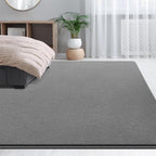 Large Area Rugs for Living Room Bedroom, 7x10 Feet Grey Rug, Minimalist Modern Shag Rug, Soft Thick Comfy Memory Foam Indoor Carpet, Non-Slip Washable Rug for Boys Girls Dorm Nursery Room Home Decor