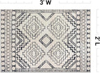 Rugshop Cream and Black Southwestern Tribal Area Rug – Boho Geometric Diamond Pattern Carpet for Living Room, Bedroom, or Entryway – Soft Modern Rustic Floor Décor 2' x 3' Cream