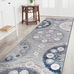 CAMILSON Runner Outdoor Rugs Oriental Retro Traditional Floral Medallion Area Rug 2x10 Non-Shedding Stain Resistant Indoor Carpet for Bathroom Hallway Kitchen Office (2 x 10 / Blue)