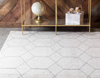Unique Loom Trellis Frieze Collection Area Rug - Geometric (7' 1" x 10', Ivory/ Gray)