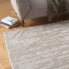 Revival Rugs Ebb 5'3"x8' Washable Area Rug for Living Room Bedroom - 100% Recycled Oeko-TEX Certified, Medium Pile, Taupe
