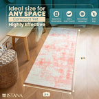 Istana Hallway Runner Rug 2x6 - Pink Kitchen Rugs Non Slip Washable -Silk's Soft Touch Carpet Runner - Stylish Rug Runner for Home