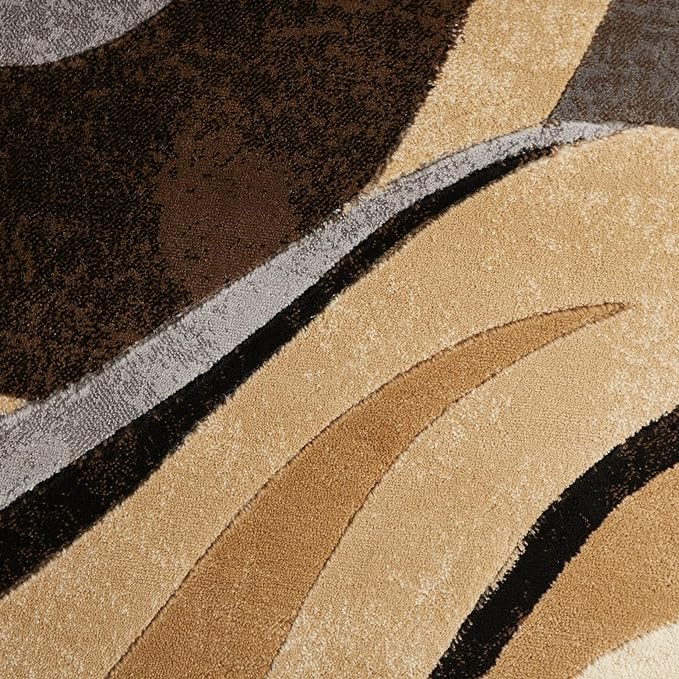 Home Dynamix Tribeca Slade Modern Area Rug ,Abstract Brown/Gray 5'2"x7'2"