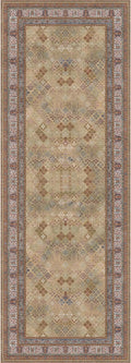 Kuden 2'6"x12 Runner Rug, Machine Washable Area Rug with Non-Slip Backing, Vintage Style, Soft, Easy Clean, Low Pile Rug for Hallway, Entryway, Kitchen, Bedroom