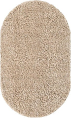 Unique Loom Davos Shag Collection Area Rug - Solid (3' 3" x 5' 3" Oval, Linen)
