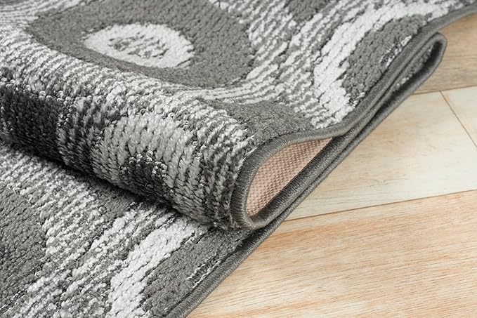 Custom Size Long Grey Hallway Runner Rug | Cut to Length 2'3" x 19' (Runner) | Non-Slip & Machine Washable | REMNAZ