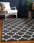 Rugs.com Lattice Collection Rug – 5' x 8' Black Medium Rug Perfect for Bedrooms, Dining Rooms, Living Rooms