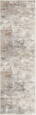 3X8 Washable Runner Rug for Hallway: Soft Neutral Modern Abstract Area Rug - Non-Slip Low Pile Long Throw Indoor Carpet for Kitchen Entryway Kitchen Bedroom Laundry Bathroom - Brown Grey