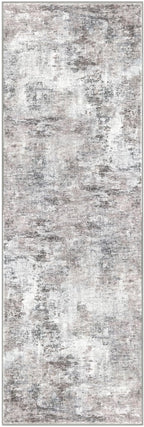 Abstract Runner Rug 2x6 Washable Runners for Hallways, Soft Kitchen Runner Rug Non-Slip, Beige Grey Thin Print Faux Wool Floor Carpet Rug Runner for Entryway Hall Bedroom Laundry Room Indoor