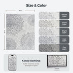 WITSHOCK 10x12 Washable Rug for Living Room,Modern Floral Distress Print Pattern Area Rugs,Stain Resistant with Non Slip Backing Carpet for Dining Room,Bedroom & Home Decor,Grey White