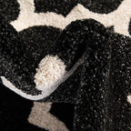 Rugs.com Lattice Collection Rug – 3' x 5' Black Medium Rug Perfect for Entryways, Kitchens, Breakfast Nooks, Accent Pieces