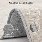 Valenrug Washable Rugs 8x10 - Stain Resistant 8x10 Area Rugs for Living Room, Non Slip Backing Printed Large Area Rugs for Bedroom, Folable Machine Washable Area Rug (8'x10', Beige)