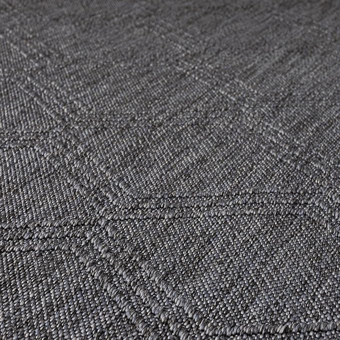 LUXE WEAVERS Modern Farmhouse Smoke 5x7 Washable Area Rug, Anti-Slip Diamond Pattern Carpet
