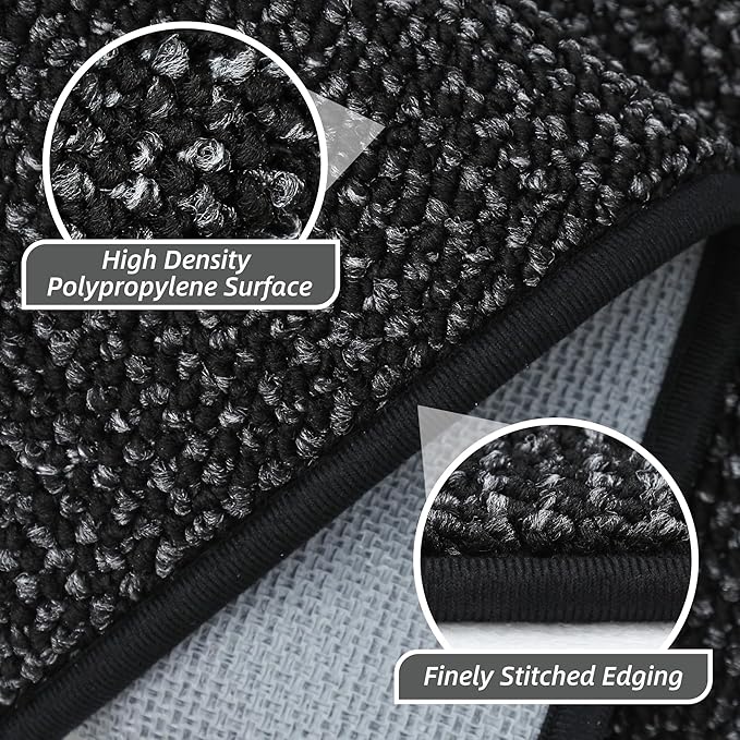 BEQHAUSE 20"x32" Entryway Rug Indoor Door Mat Non-Slip Washable, Hallway Rugs Absorbent & Stain Resist Hall Carpet Runner Rugs for Entryway, Front Door Floor Mats Laundry Room Rugs for Entry, Black