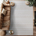 Modern Indoor Rug Stripe 9x12 Area Rugs for Living Room Luxury Kitchen Bedroom Durable Soft Geometric Durable Low and High Pile Stain Resistant Non Shedding Area Carpet 9x12