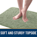 OLANLY Dog Door Mat for Muddy Paws 48x30, Absorbs Moisture and Dirt, Absorbent Non-Slip Washable Doormat, Quick Dry Chenille Mud Mat for Dogs, Entry Indoor Entryway Carpet for Inside Floor, Sage Green
