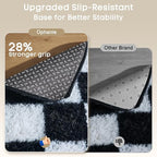 Ophanie Checkered Black & White Rug for Living Room Bedroom, Fluffy Soft Cute Fuzzy Area Rugs, Shag Plush Shaggy Bedside Floor 8x10 Furry Carpet for Kids Baby Teen Dorm Nursery Home Decor Aesthetic