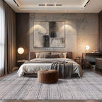 Rugshop Bohemian Stripe Lines Washable Non Slip Area Rug 8' x 10' Brown