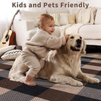 Tangsoo Checkered Easy Jute Rug, 2x3 Washable Ultra Thin Rug for Entryway Non-Slip Black Grey Outdoor Rug,Modern Front Door Mat Carpet for Kitchen Bedroom Porch Doorway