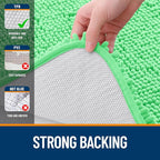 OLANLY Bathroom Rugs 36x24, Extra Soft Absorbent Chenille Bath Rugs, Rubber Backing Quick Dry, Machine Washable Bath Mats for Bathroom Floor, Tub and Shower, Home Decor Accessories, Mint Green