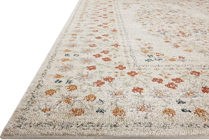 Loloi Rifle Paper Co. Laurel Collection LAU-02 Linen 5'-3" x 7'-8" Area Rug