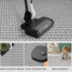Small Bathroom Rugs,18"x30" Non Slip Grey Braided Bath Mat for Bathroom Floor,Washable Luxury Bath Rug for Tub Soft Boho Absorbent Shower Mat