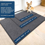 OLANLY Front Door Mat Indoor Outdoor Entrance, Waterproof Heavy Duty Doormat, Fade Resistant, Low Profile, Easy Clean Patio Porch Welcome Floor Mats for Entry, 47x30, Grey