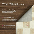 EVERGRACE Checkered Plaid Area Rug 5x7, Soft Faux Wool Rugs Washable Anti Slip Rugs Large Rug Carpet for Entryway Bedroom Living Room Hallway Kitchen Dining Room and Laundry Room, Beige