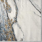 LUXE WEAVERS Marble Effect Abstract Blue 6x9 Area Rug