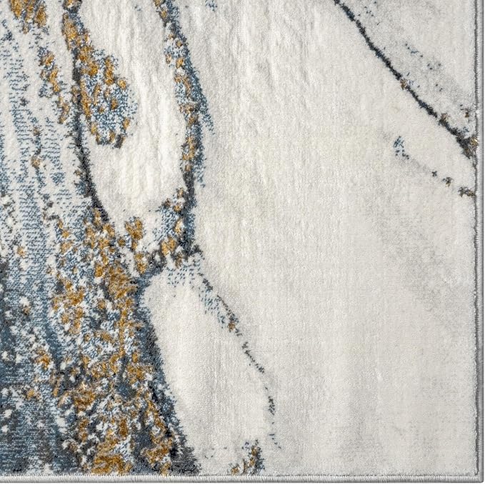 LUXE WEAVERS Marble Effect Abstract Blue 6x9 Area Rug